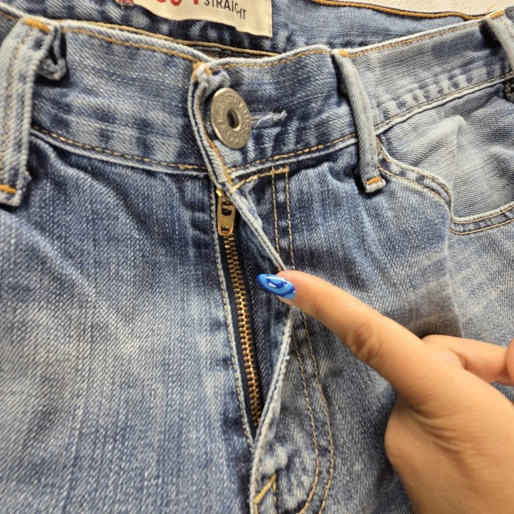 Vintage Levis 504 Jeans Mens 32x32 Blue Straight Engineered Whiskers Zip‎ Fly